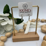 Kione’s Prism Jewelry FW White Pearl + SS Small Hoop Earrings