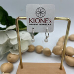 Kione’s Prism Jewelry FW White Pearl + SS Small Hoop Earrings