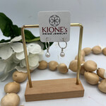 Kione’s Prism Jewelry FW Pearl + SS Medium Hoop Earrings