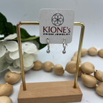 Kione’s Prism Jewelry Akoya Saltwater Pearl + SS Small Hoop Earrings