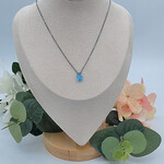 Kione’s Prism Jewelry Swiss Blue Topaz Solitare + OX SS Necklace