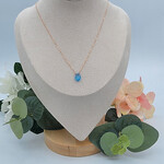 Kione’s Prism Jewelry Swiss Blue Topaz Solitare + 14kt Rose GF Necklace