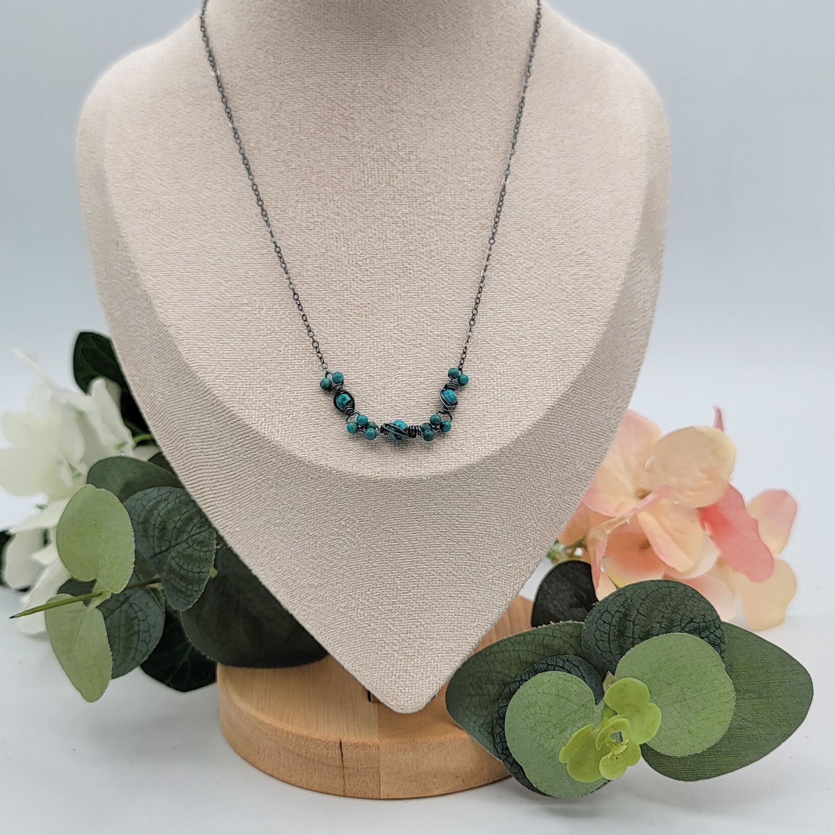 Kione’s Prism Jewelry Turquoise + OX SS Necklace