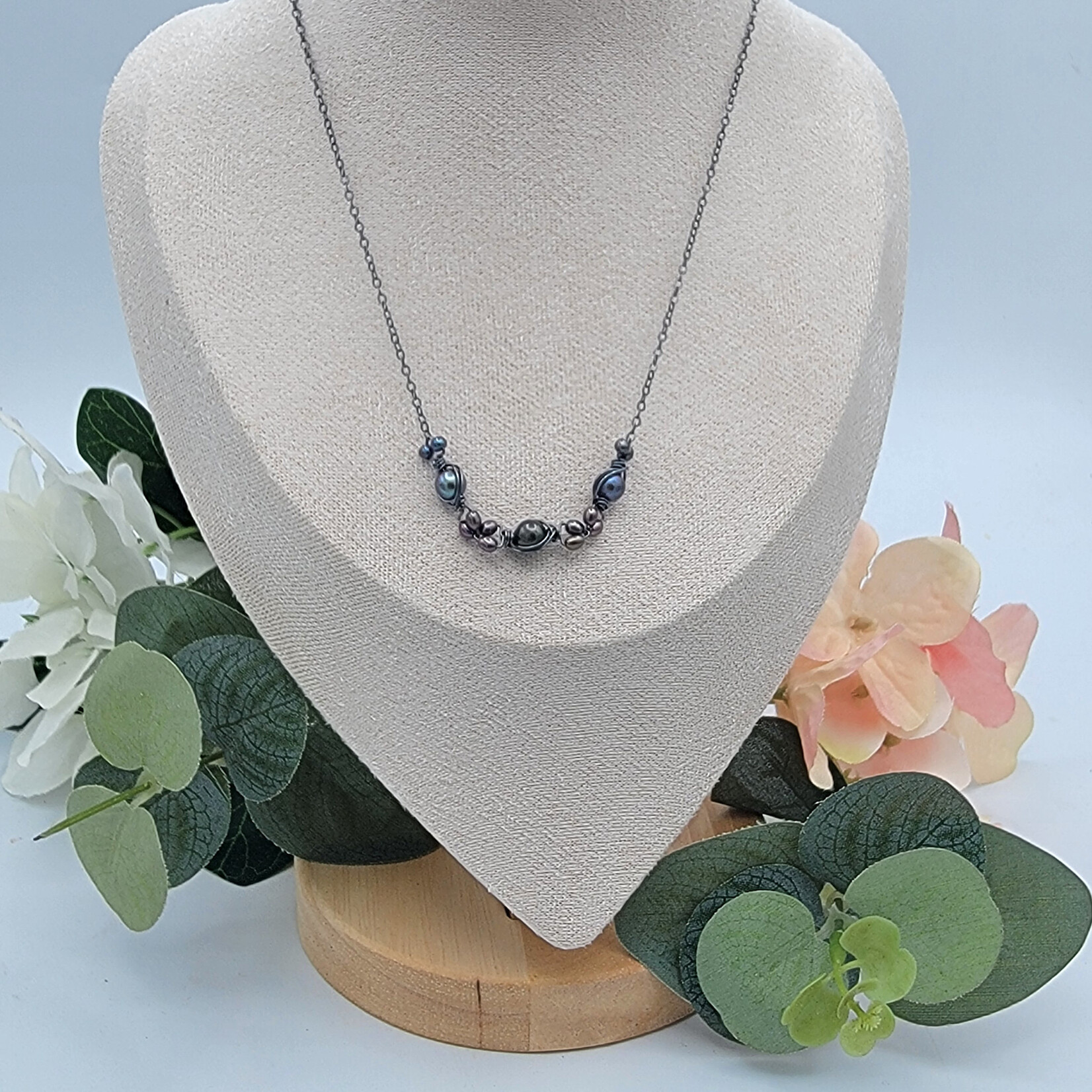 Kione’s Prism Jewelry FW Black Pearl + OX SS Necklace