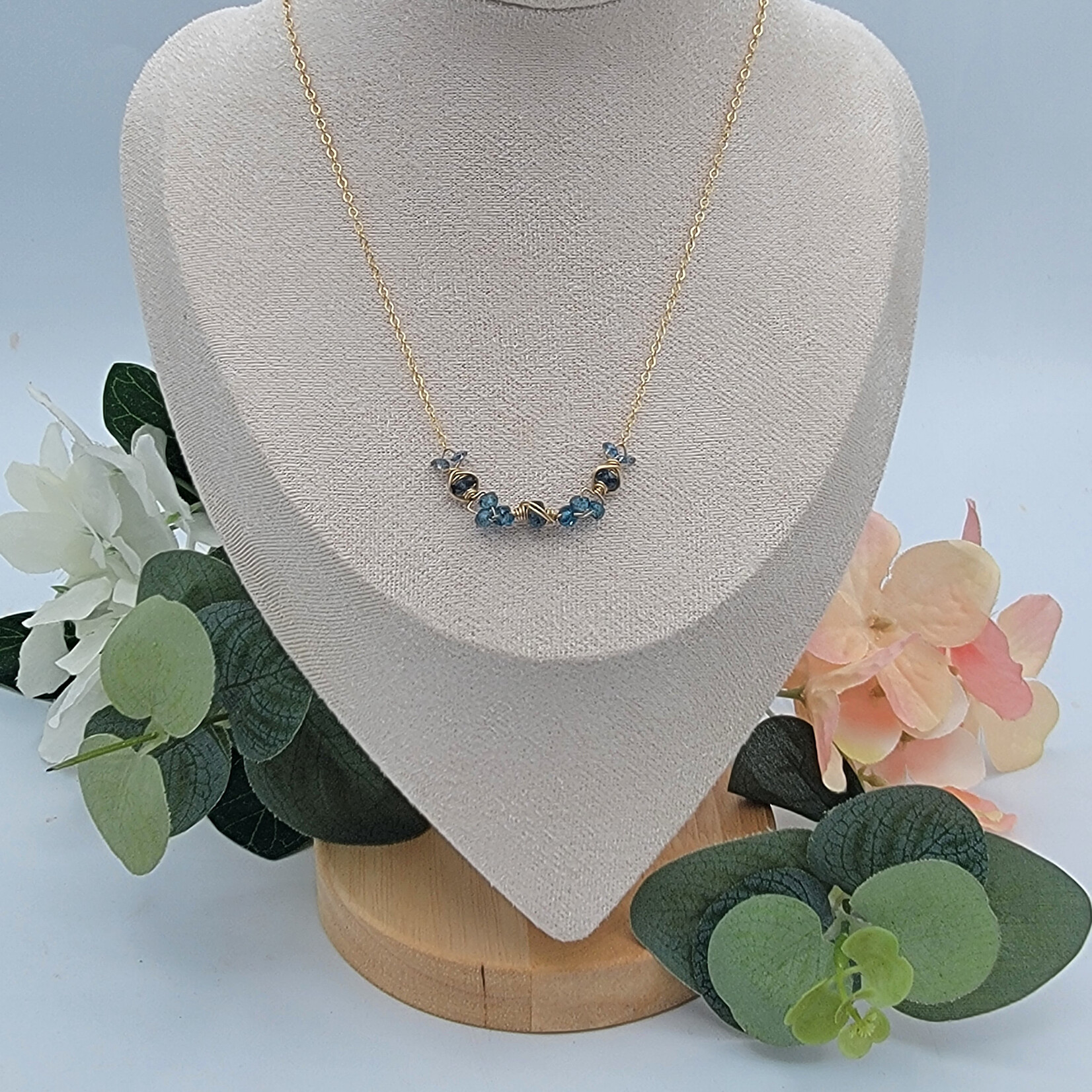 Kione’s Prism Jewelry London Blue Topaz + 14kt Yellow GF Necklace