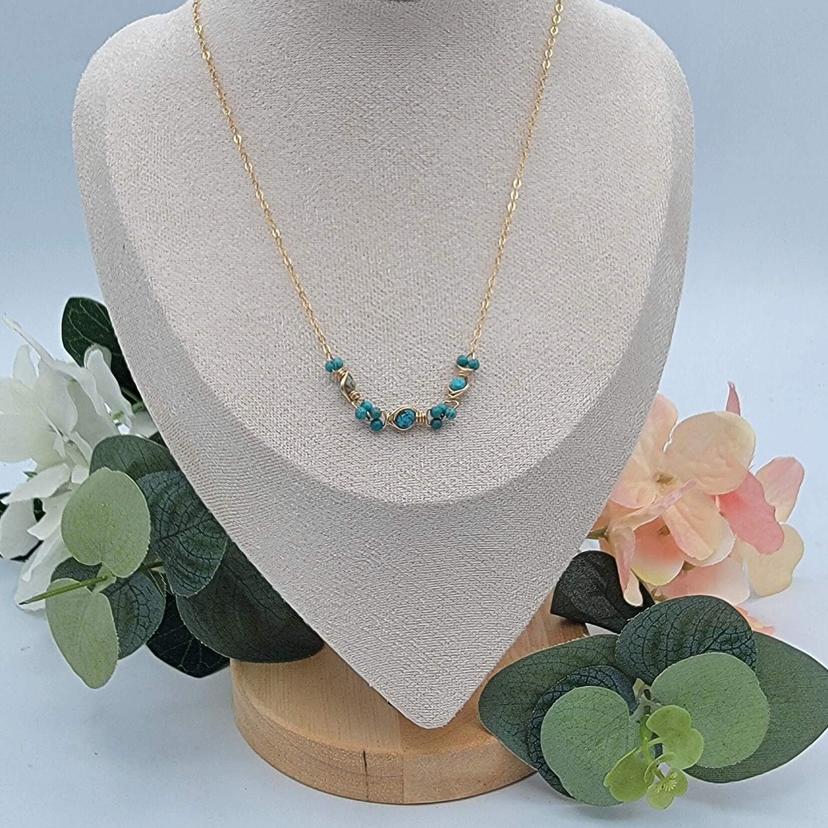 Kione’s Prism Jewelry Turquoise + 14kt Yellow GF Necklace