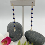 GKS - Grace K Studio Lapis + FW Pearl Threader GF Earrings