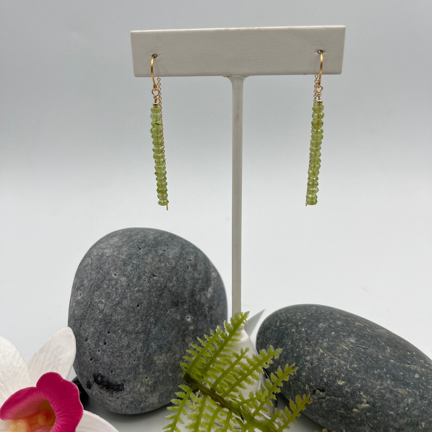 GKS - Grace K Studio Peridot Bead Threader GF Earrings