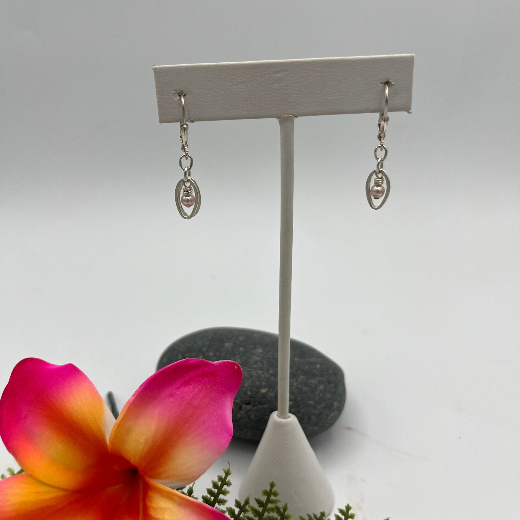 Kione’s Prism Jewelry FW Pink Pearl + SS Earrings