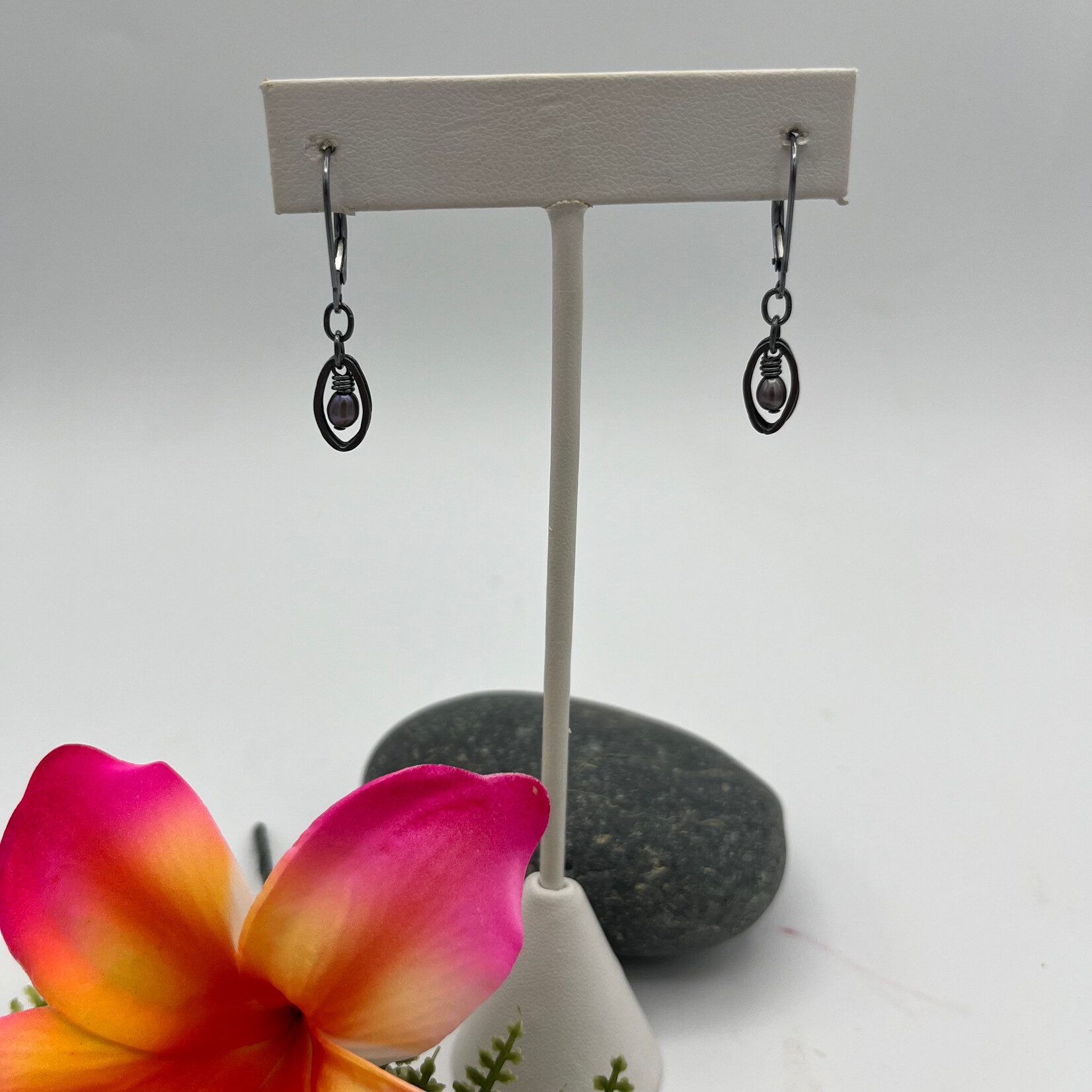 Kione’s Prism Jewelry FW Black Pearl + OX SS Earrings