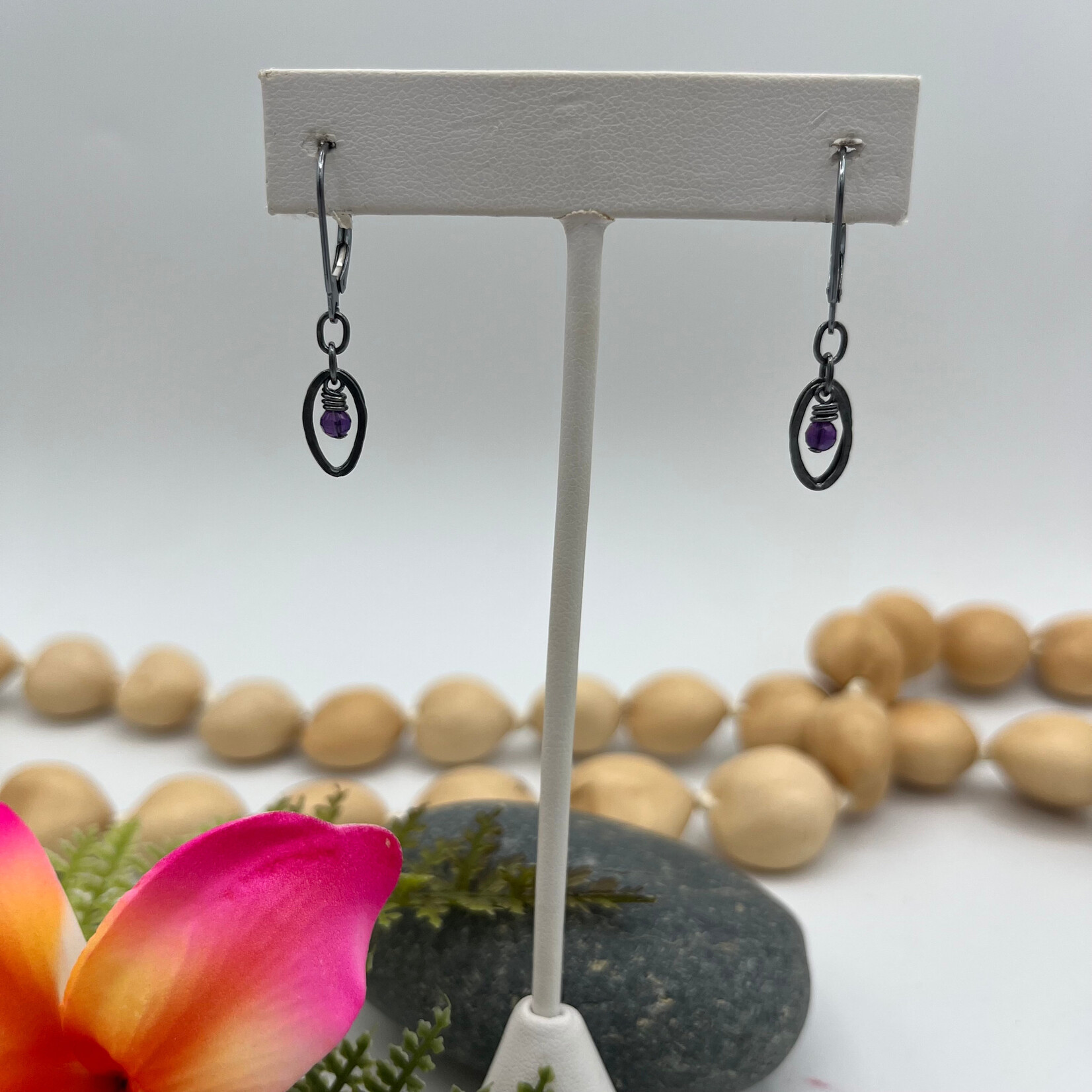 Kione’s Prism Jewelry Amethyst + OX SS Earrings