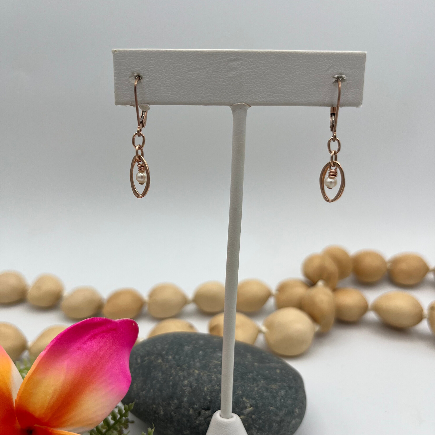 Kione’s Prism Jewelry FW White Pearl + Rose GF Earrings