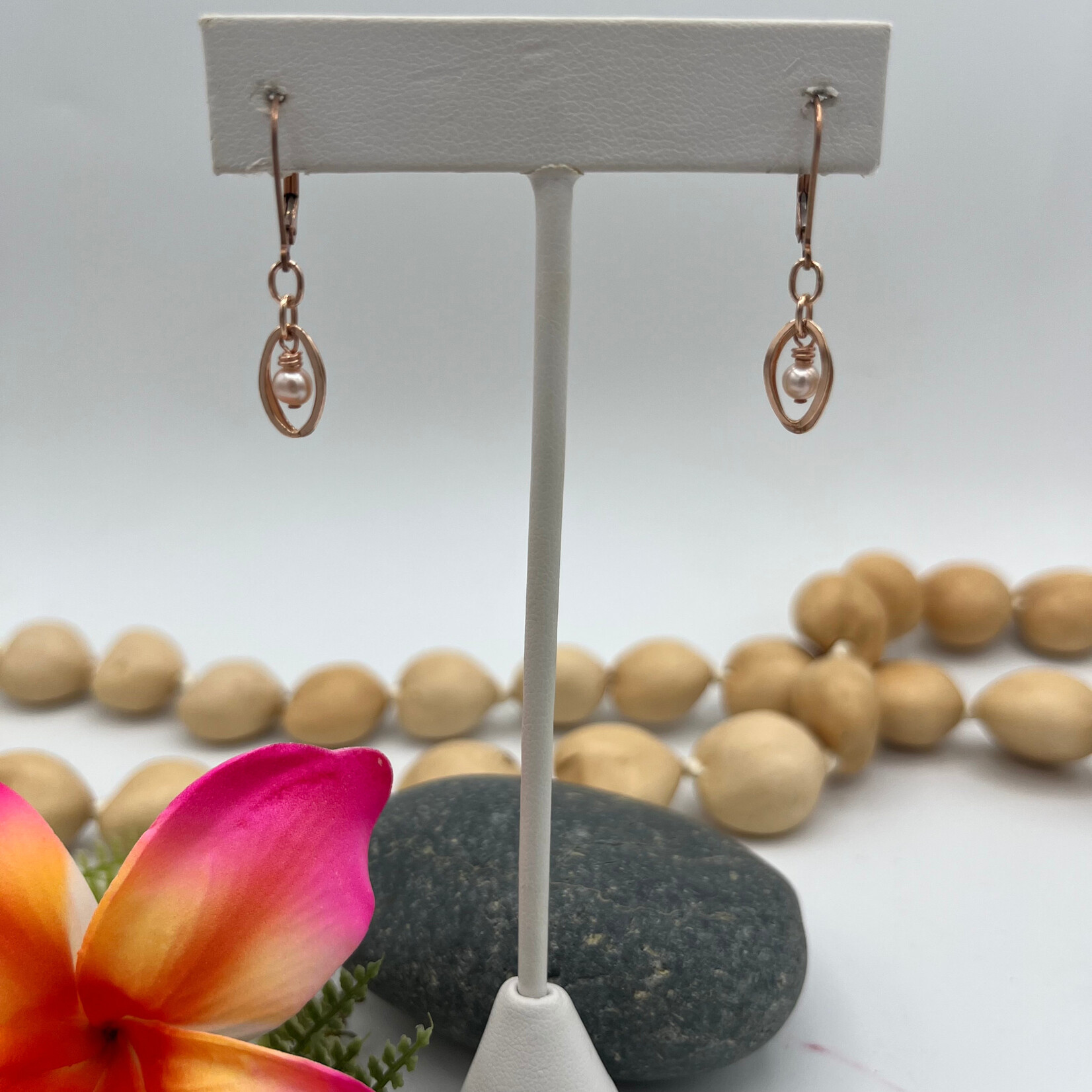 Kione’s Prism Jewelry Pink FW Pearl + Rose GF Earrings