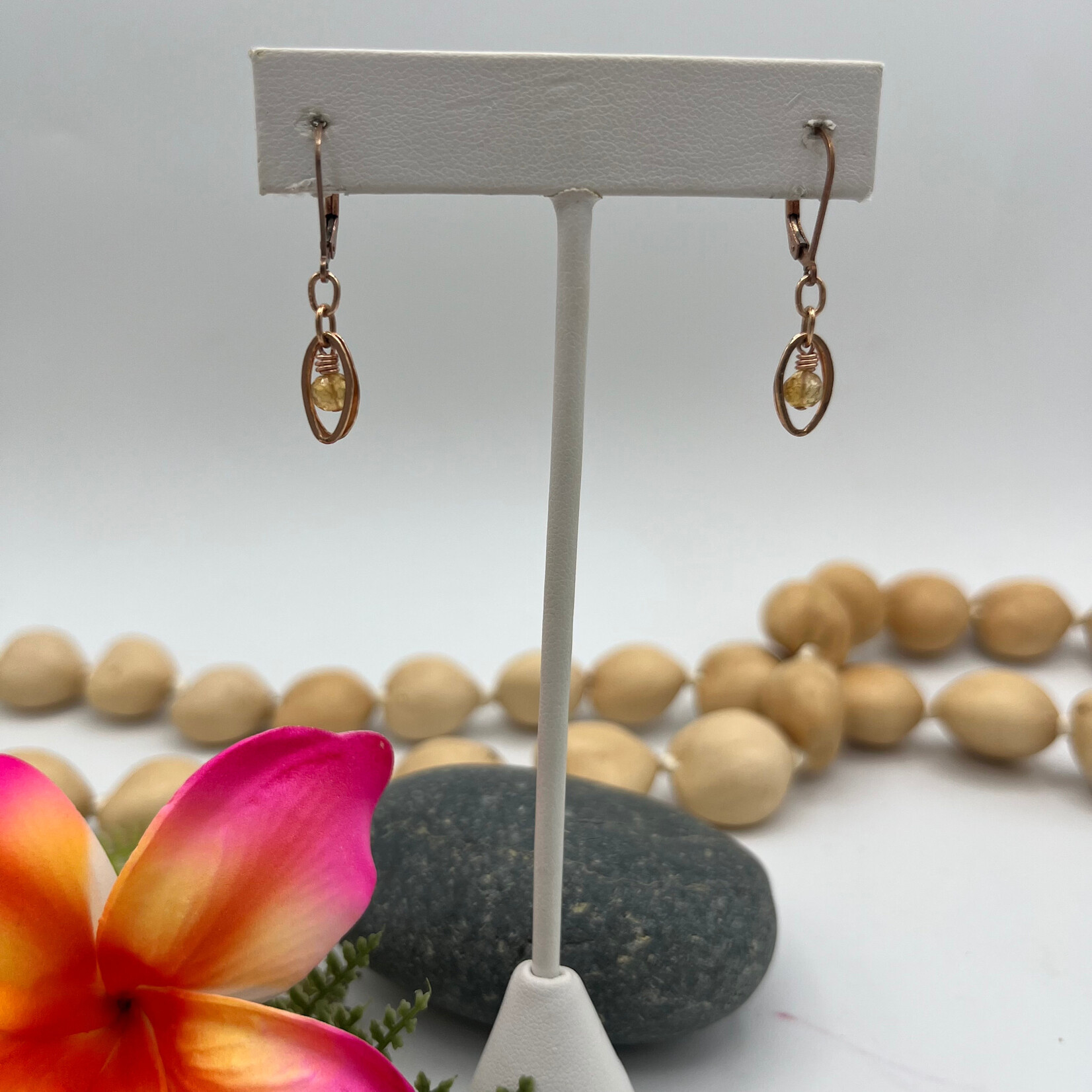 Kione’s Prism Jewelry Citrine + 14kt Rose GF Earrings
