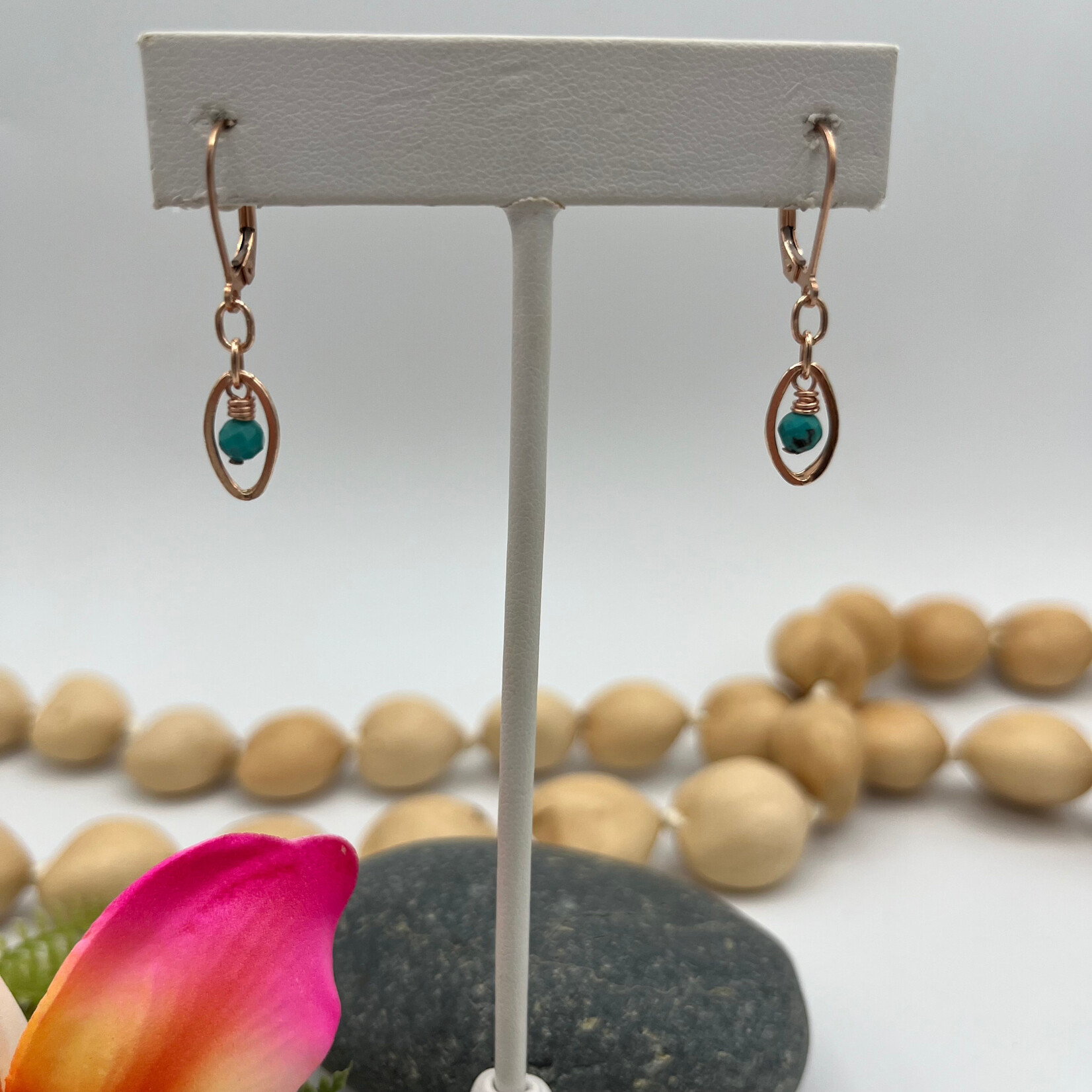 Kione’s Prism Jewelry Turquoise + 14kt Rose GF Earrings