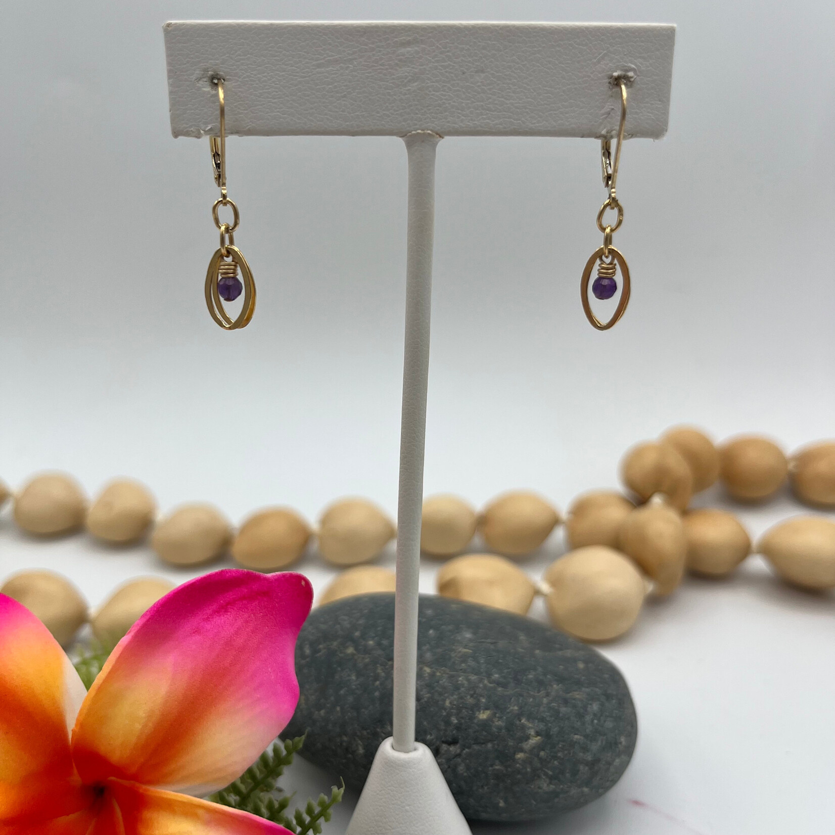 Kione’s Prism Jewelry Amethyst + 14kt Rose GF Earrings