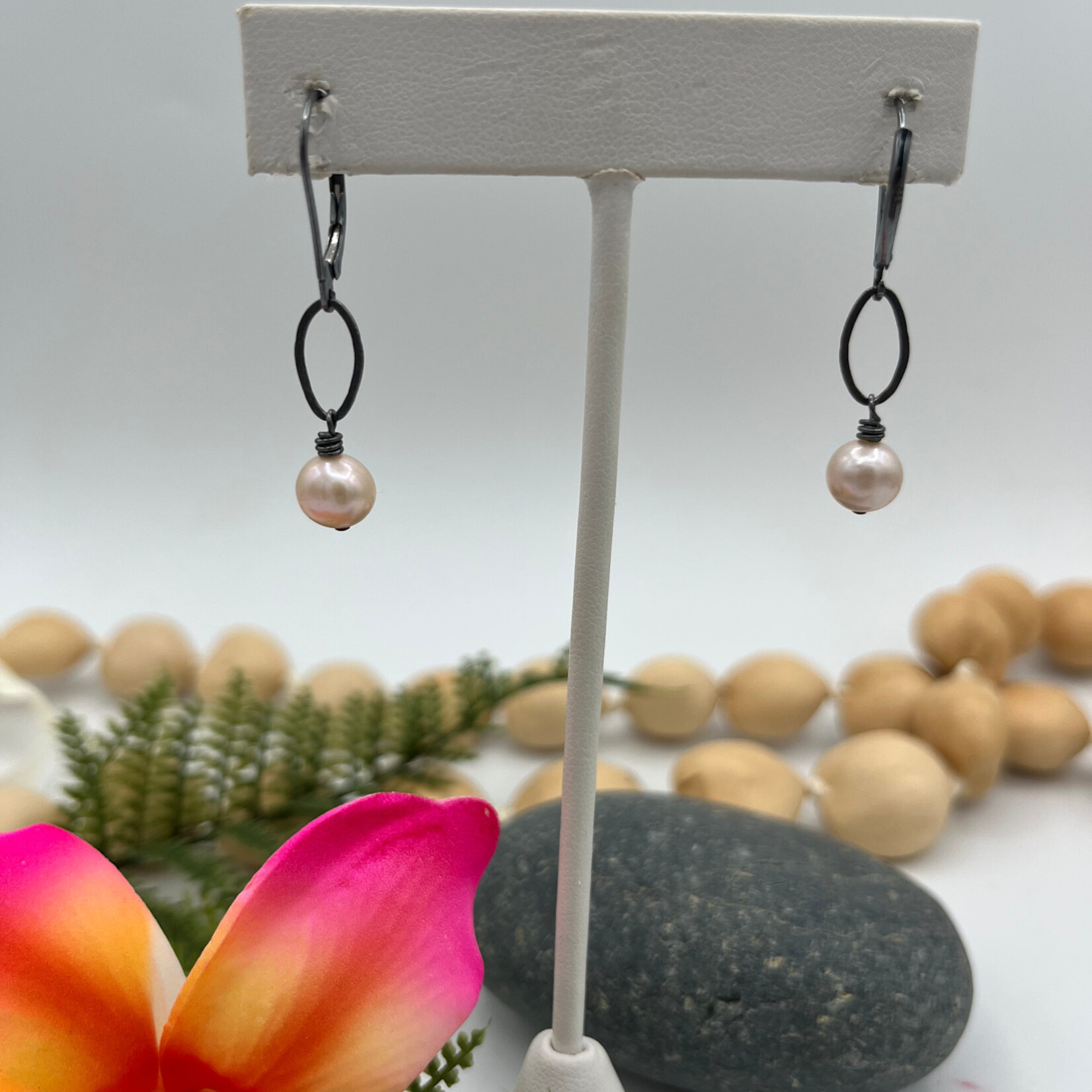 Kione’s Prism Jewelry FW Pink Pearl + OX SS Earrings