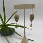 GKS - Grace K Studio Cowry Shell + Whiskey Quartz GF Earrings