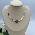 GKS - Grace K Studio MOP Plumeria + Rice Pearls GF 17" Necklace