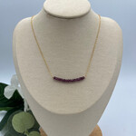 GKS - Grace K Studio Purple Garnet Bar GF 16" Necklace