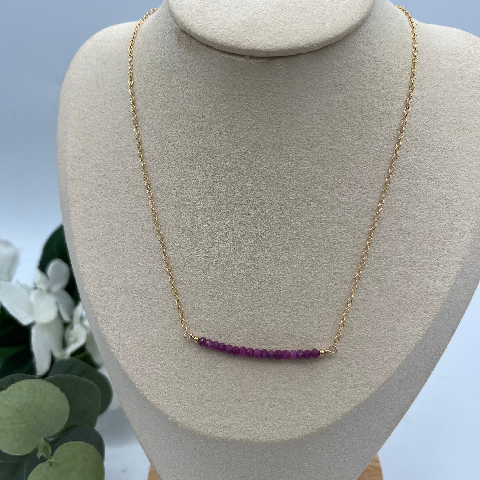 GKS - Grace K Studio Ruby Bar GF 16" Necklace