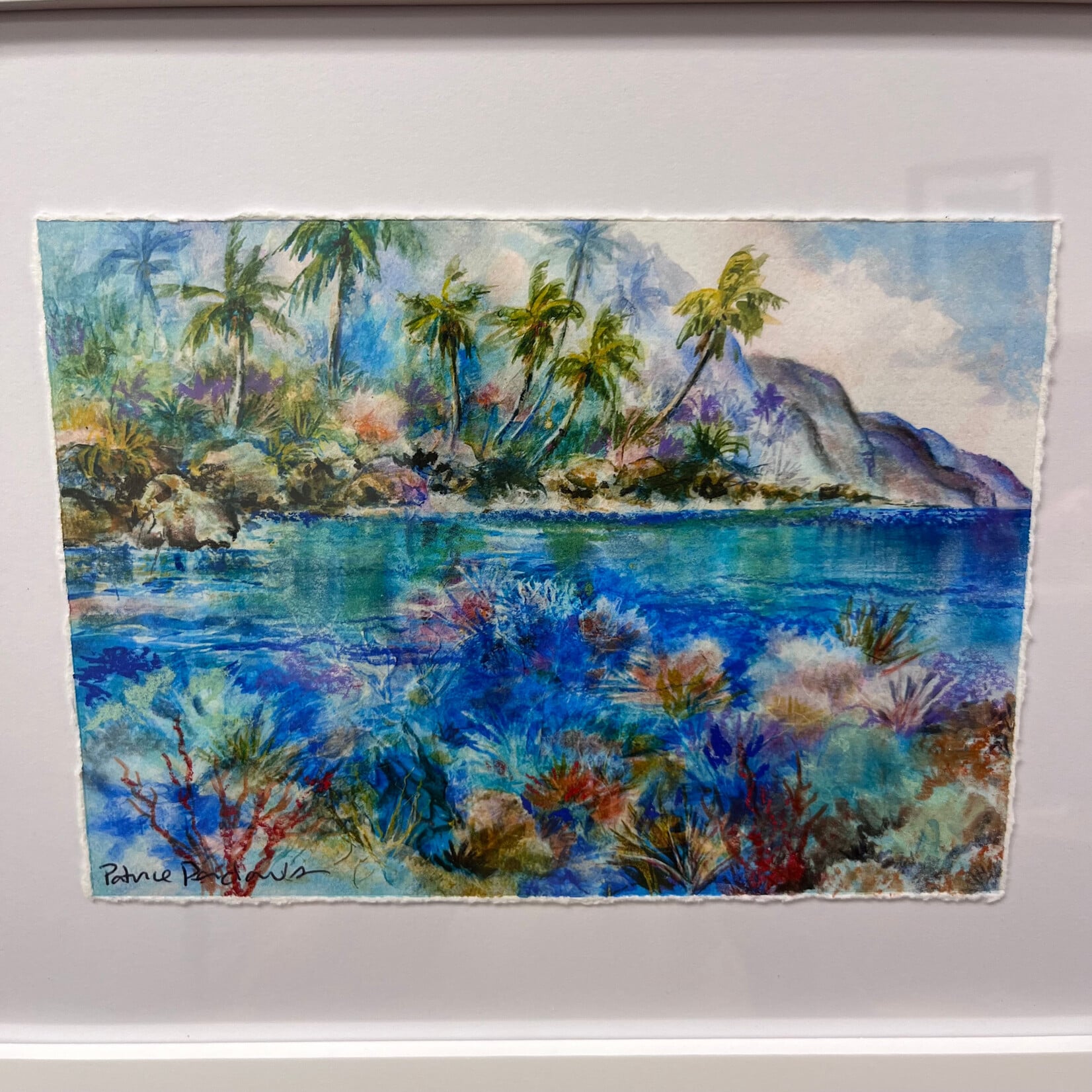 Patrice Pendarvis Studio Ke'e Wa'a 5" x 7" Mix Media Original w/white frame 9" x 11"