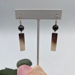 GKS - Grace K Studio Tahitian Pearl + Carved MOP Bar GF Earrings