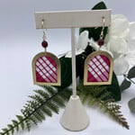 GKS - Grace K Studio Red Palaka + Coated Brass Arch + Koa Bead + GP Ear Wire Earrings