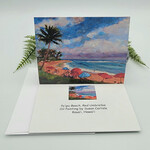Susan Carlisle Kaua’i Beaches - Single Art Notecard w/Envelope  Poi’pu Beach, Red Umbrellas