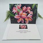 Susan Carlisle Kaua’i Flowers - Single Art Notecard w/Envelope  Colorful Plumerias
