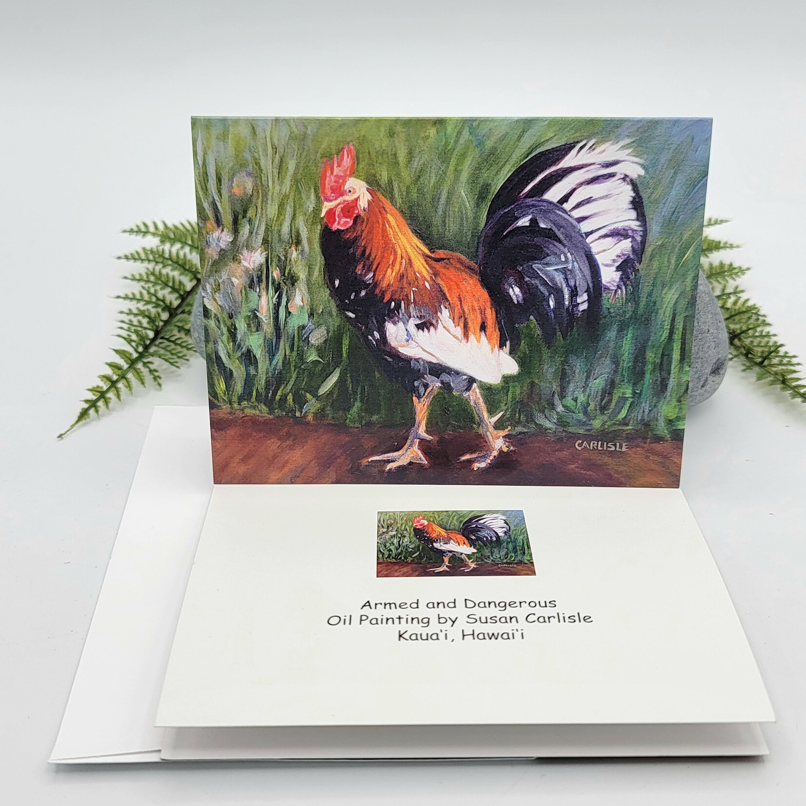 Susan Carlisle Kaua’i Wildlife - Single Art Notecard w/Envelope Armed and Dangerous