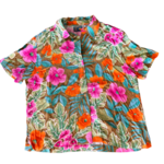 Mission Zero Women’s Re Loved Aloha Shirt - M - Bahama Beach - Floral Print