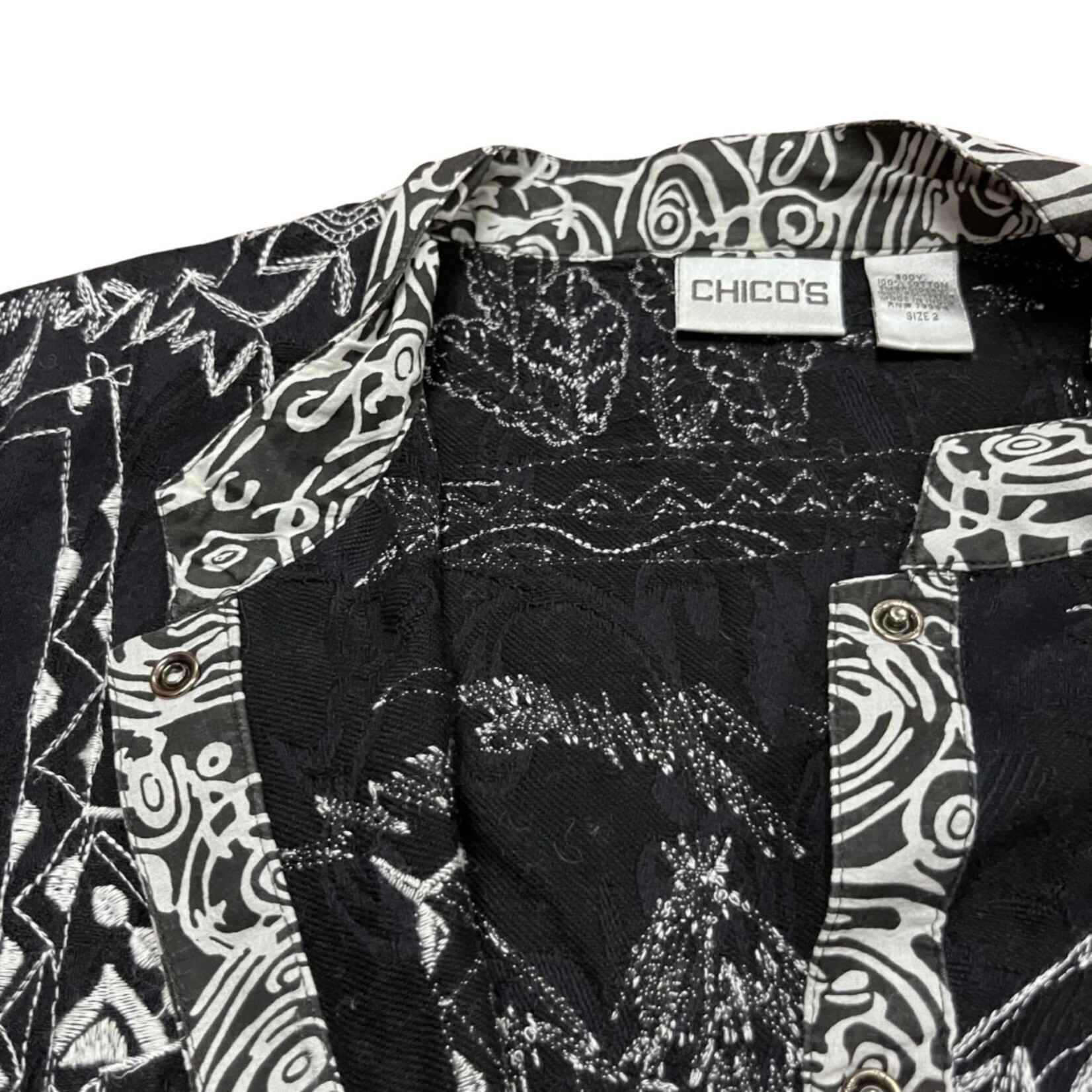 Mission Zero Women’s Embroidered Short Jacket - African Inspired - Chicos - Size 2