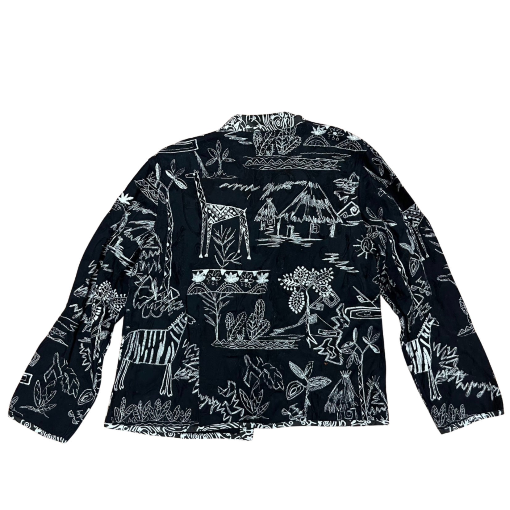 Mission Zero Women’s Embroidered Short Jacket - African Inspired - Chicos - Size 2