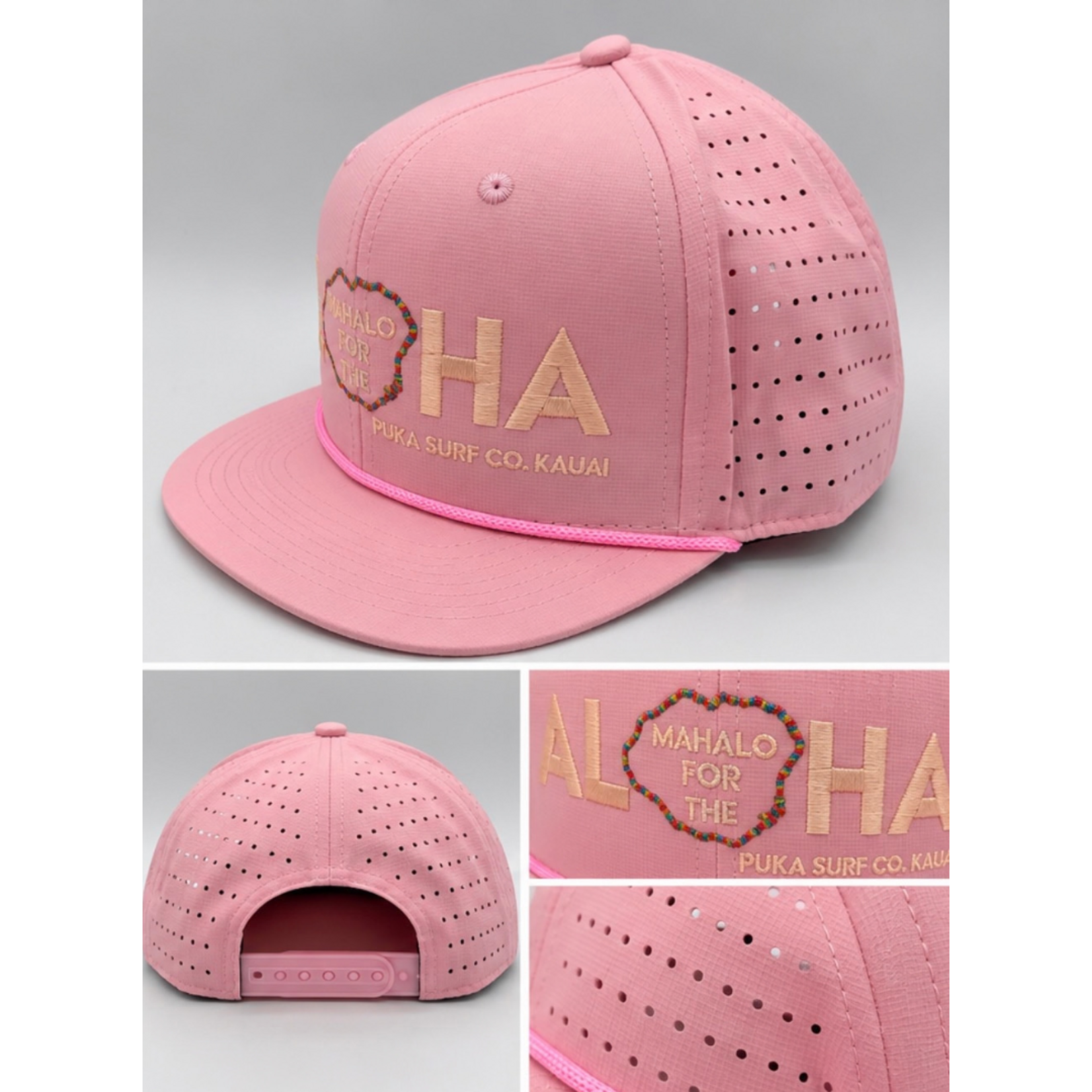 Puka Surf Co. Hawaii Pink Waterman - Mahalo Aloha Snapback