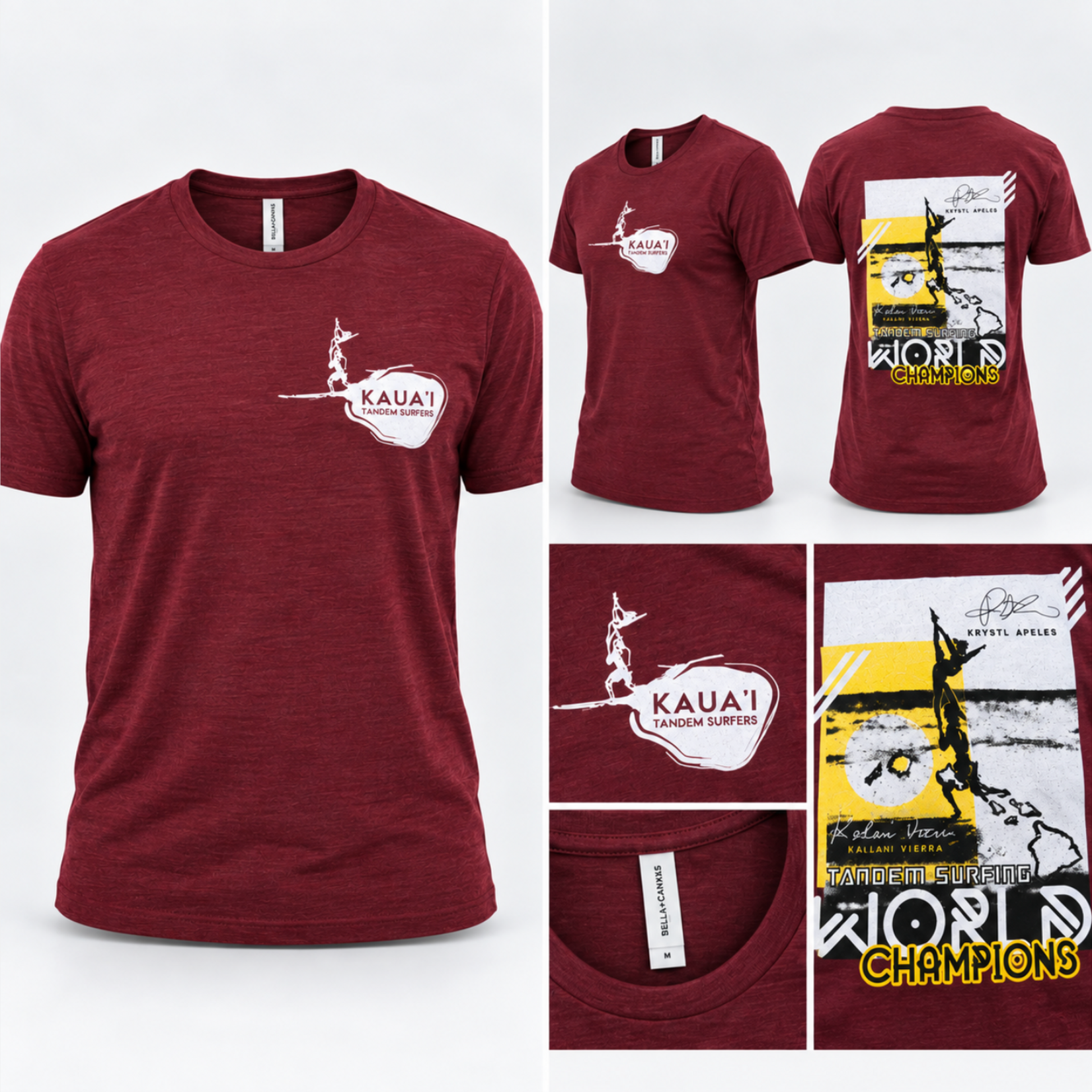 Puka Surf Co. Hawaii Kaua'i Tandem Surfers - Unisex - Heather Red