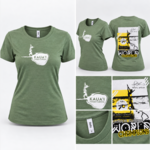 Puka Surf Co. Hawaii Kaua'i Tandem Surfers - Wahine Crew Neck - Basil Green