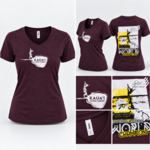 Puka Surf Co. Hawaii Kaua'i Tandem Surfers - Wahine  V-Neck - Plum