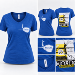 Puka Surf Co. Hawaii Kaua'i Tandem Surfers - Wahine  V-Neck - Ocean Blue