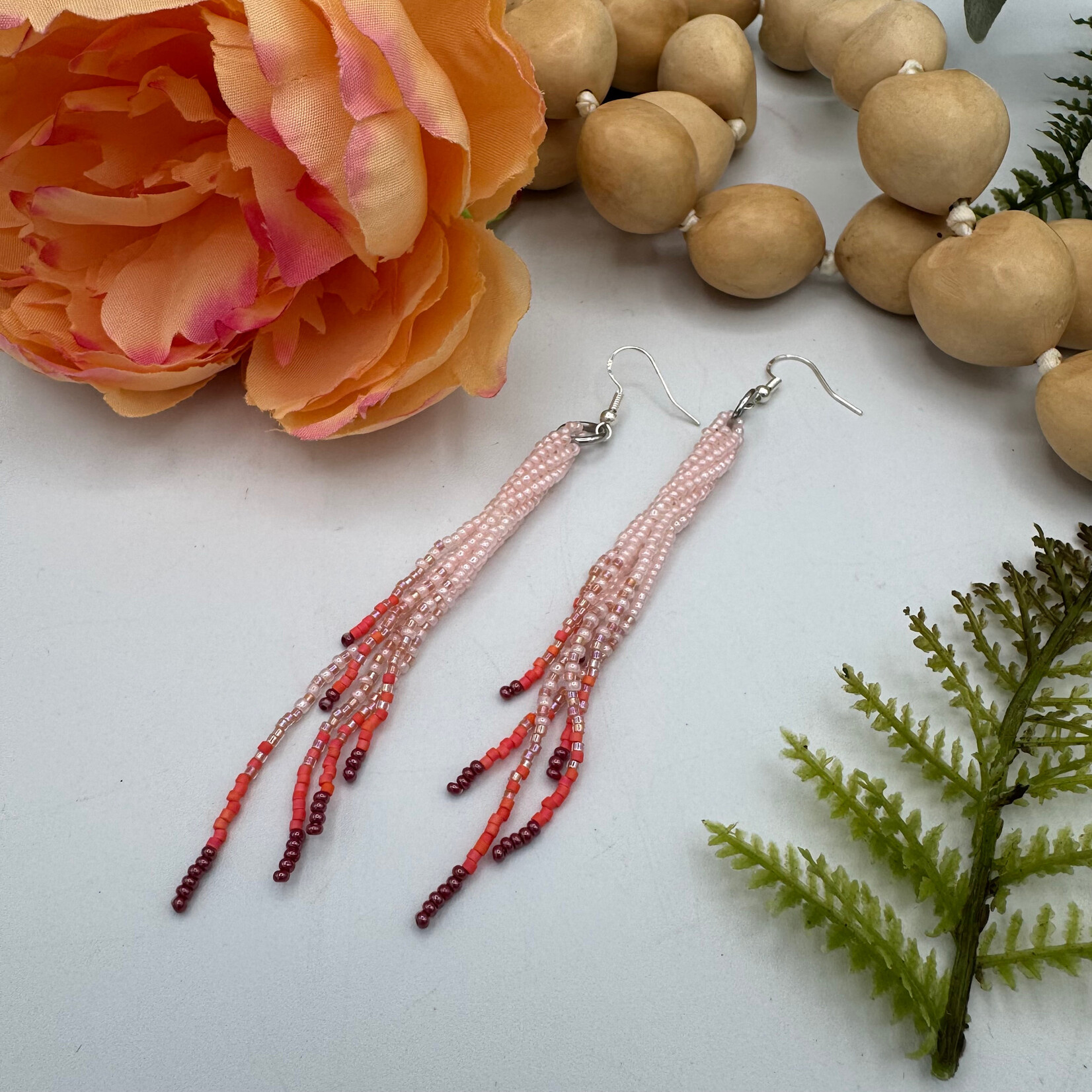 Paper & Thread Tubular Herringbone - Pink - Sterling Silver - 4.5in