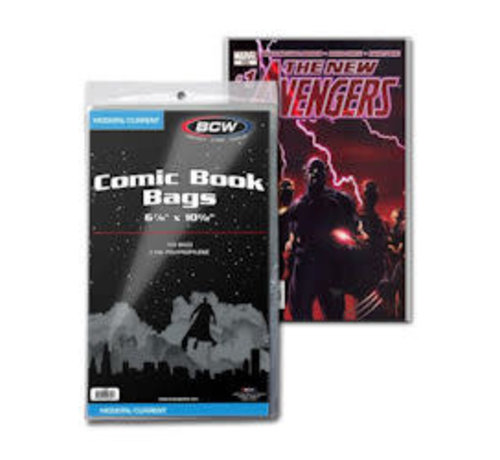 BCW STORAGE BAGS UP COMIC CURRENT RESEALABLE #1-CUR