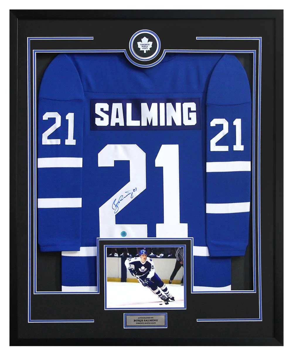 ONLY 100 MADE TORONTO MAPLE LEAFS LIMITED BORJE SALMING STATS HOCKEY JERSEY  SIGNED COA | SidelineSwap