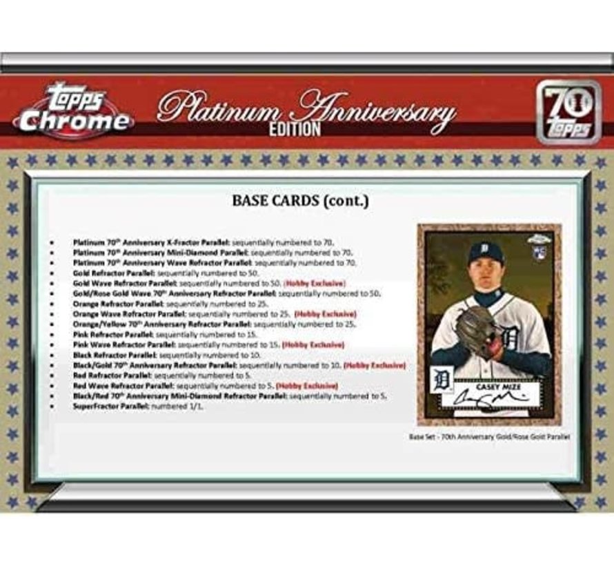 2021 TOPPS CHROME PLATINUM ANNIVERSARY BASEBALL HOBBY LITE