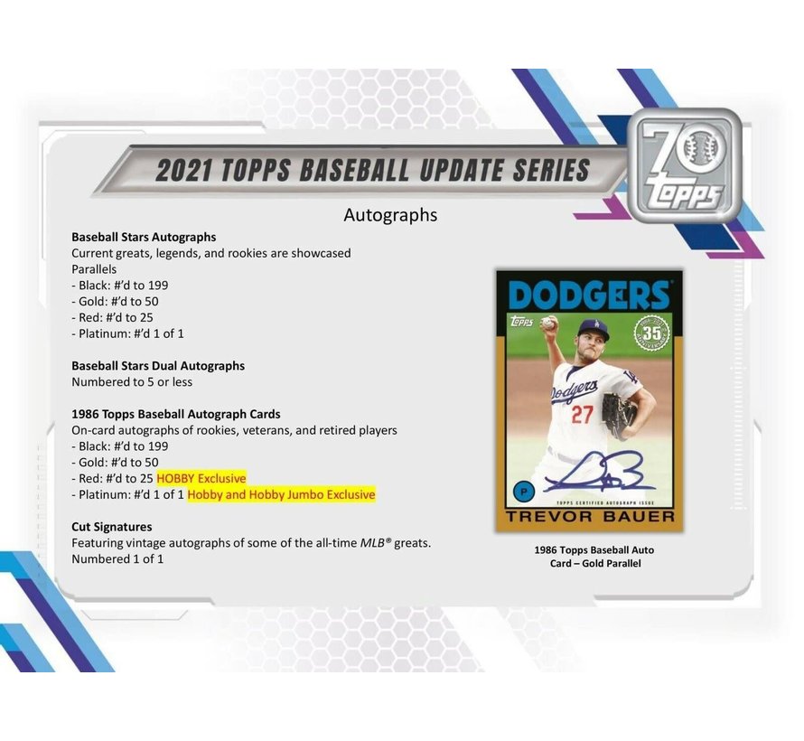 2021 TOPPS UPDATE SERIES BASEBALL HOBBY BOX