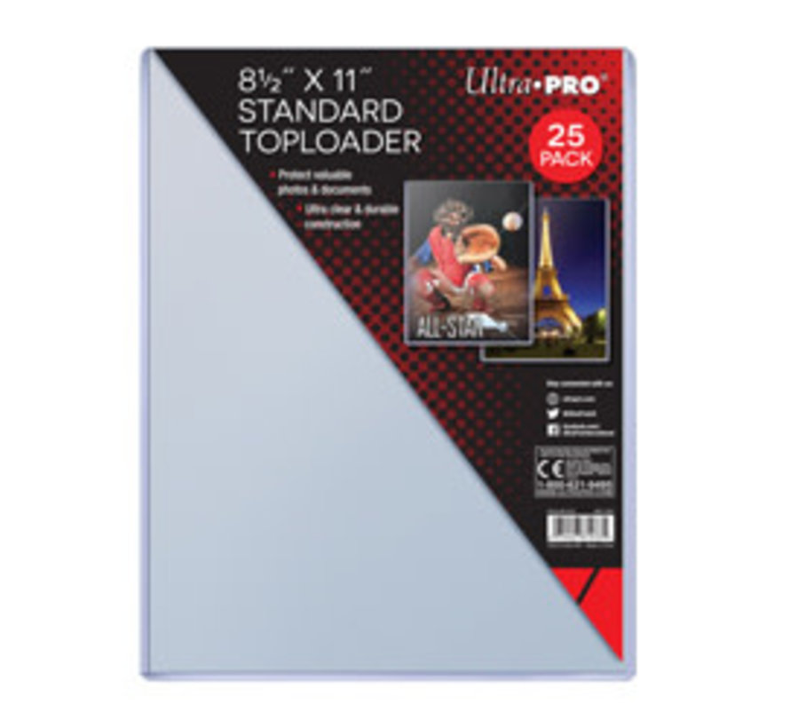 UP TOPLOADERS 8.5x11 #81433 25 PACK