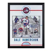 DALE HAWERCHUK SIGNED WINNIPEG JETS GRAPHIC RINK 19x23 FRAME