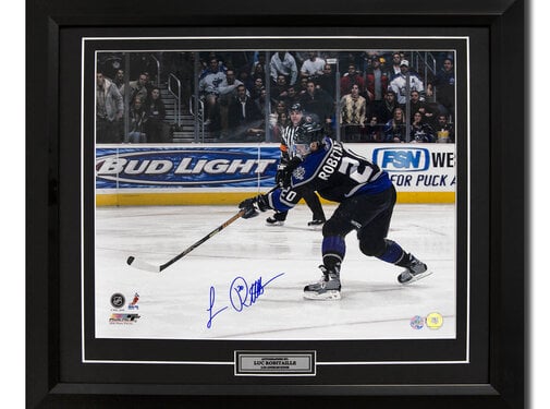 LUC ROBITAILLE LOS ANGELES KINGS AUTOGRAPH SLAPSHOT 24x28 HOCKEY FRAME