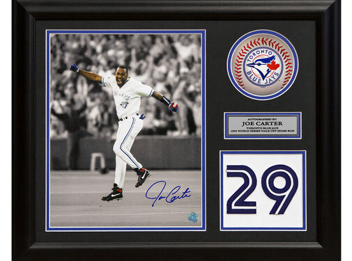 JOE CARTER BLUE JAYS SIGNED 1993 WORLD SERIES HOME RUN 20x24 NUMBER FRAME
