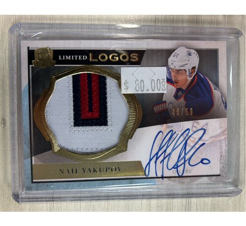 UPPER DECK 2013-14 THE CUP HOCKEY NAIL YAKUPOV LIMITED LOGOS JERSEY AUTO /50