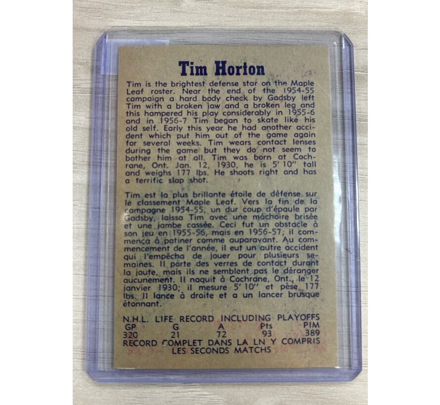 1957-58 OPC TIM HORTON